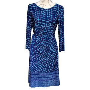 A Pea In The Pod - Donna Morgan maternity dress blue‎ turquoise tie side Small